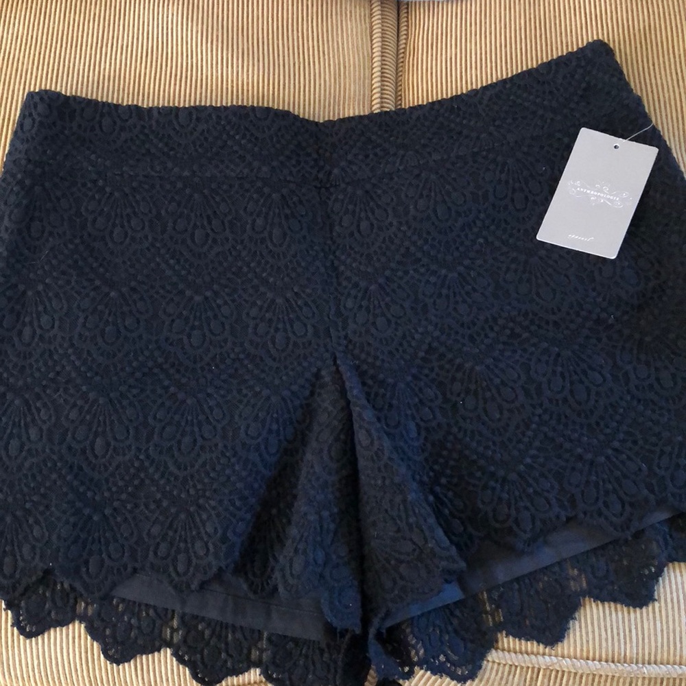 Anthropologie Black lace shorts